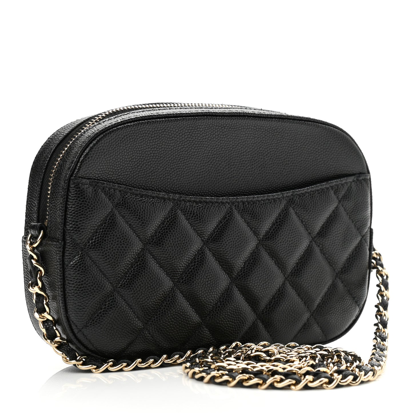 Caviar Quilted Vanity With Chain Black