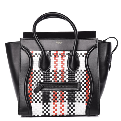 Celine Smooth Calfskin Woven Mini Luggage Black 1 of 13