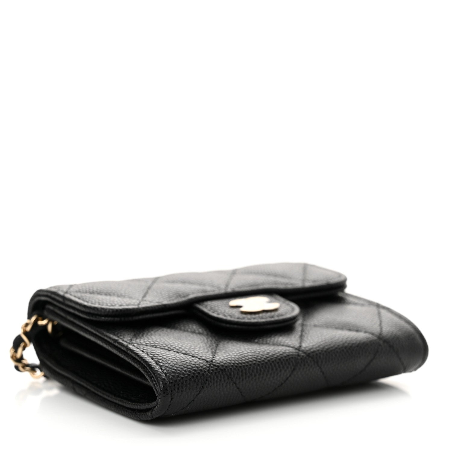 Chanel Caviar Quilted Flap Card Holder On Chain Black 4 of 12