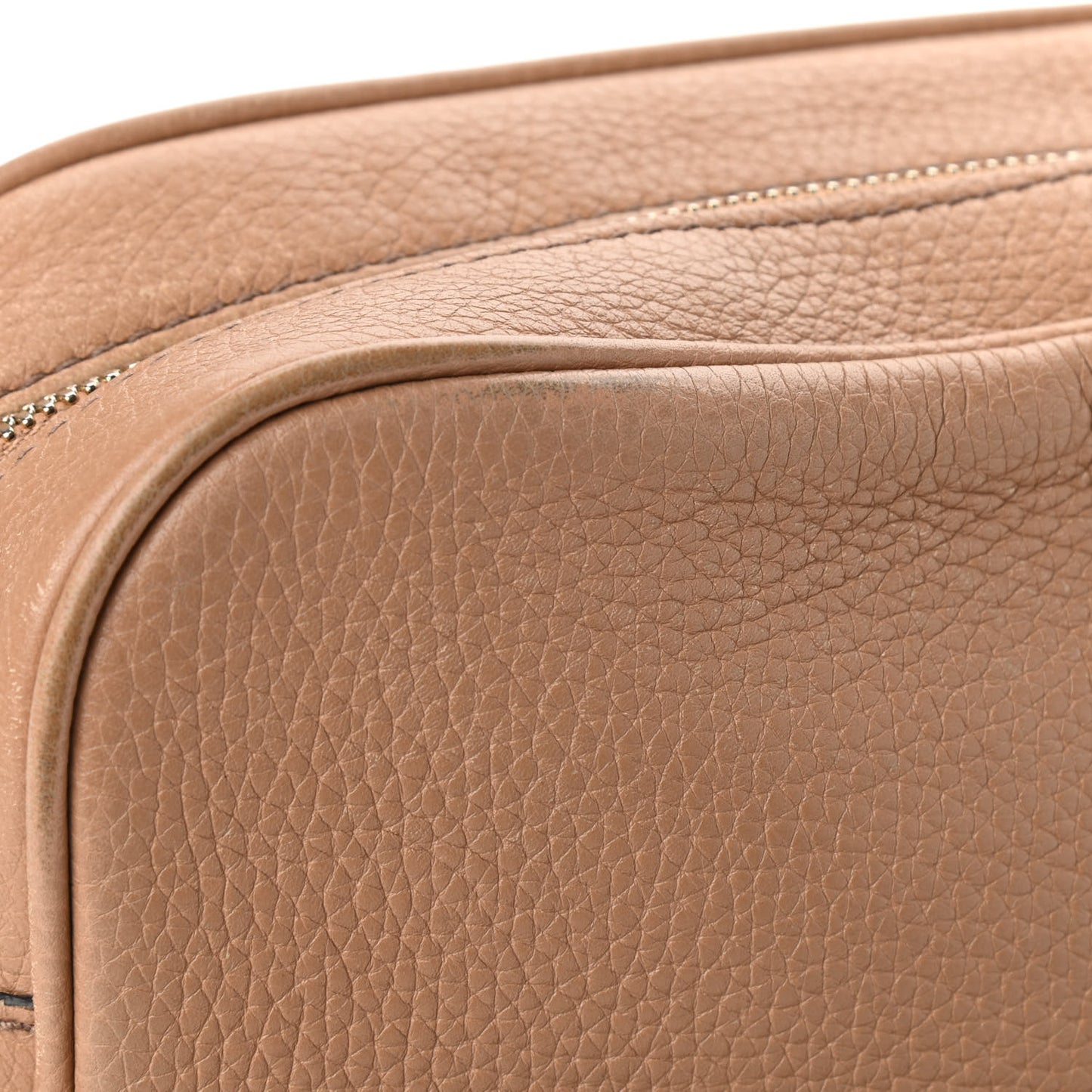 Pebbled Calfskin Small Soho Disco Bag Camelia