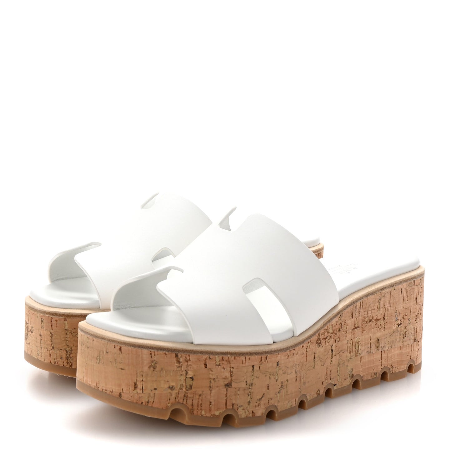 Calfskin Cork Eze 30 Sandals 37 White