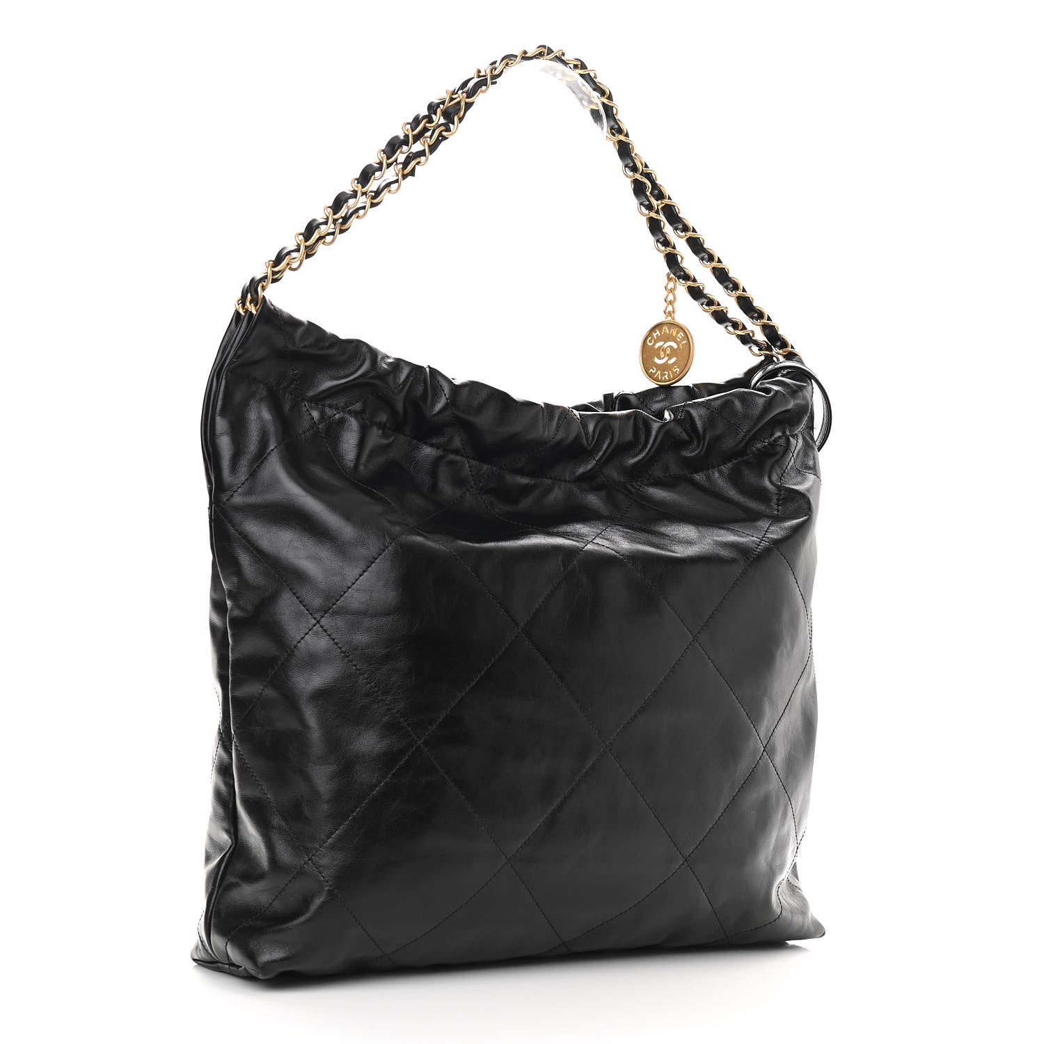 Chanel Shiny Calfskin Quilted Chanel 22 Black 4 of 11
