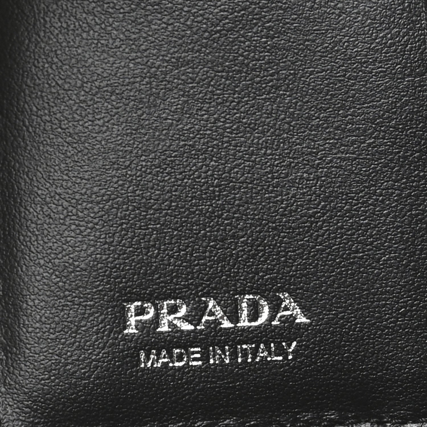 Prada Vitello Daino Triangle Bi-Fold Card Holder Wallet Black 6 of 7