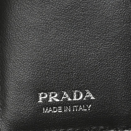Prada Vitello Daino Triangle Bi-Fold Card Holder Wallet Black 6 of 7