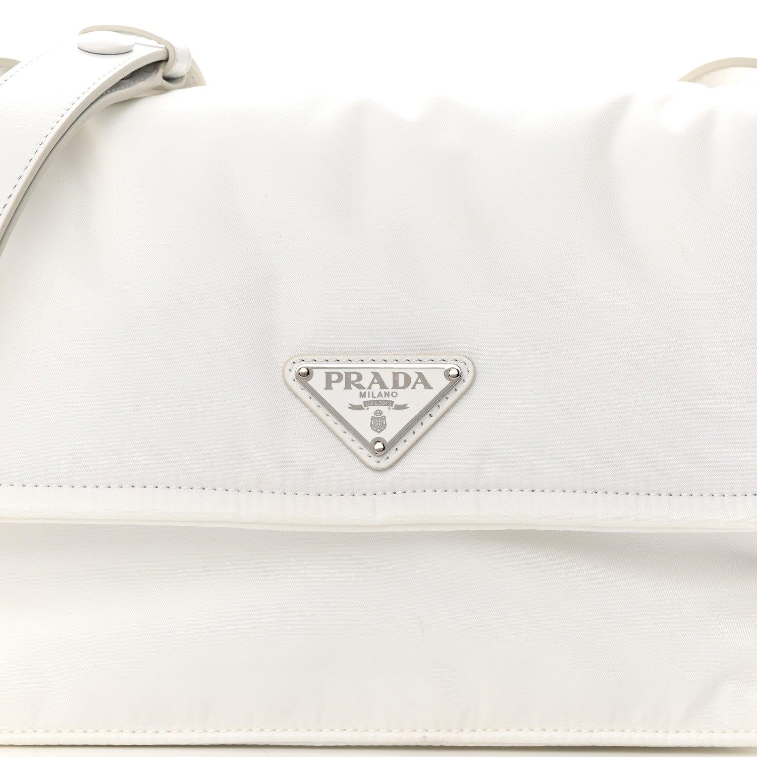 Prada Re-Nylon Vitello Padded Small Flap Shoulder Bag White 9 of 16
