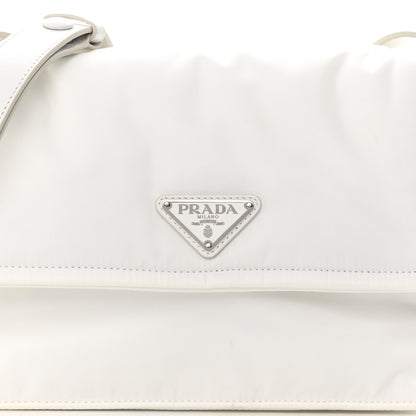 Prada Re-Nylon Vitello Padded Small Flap Shoulder Bag White 9 of 16