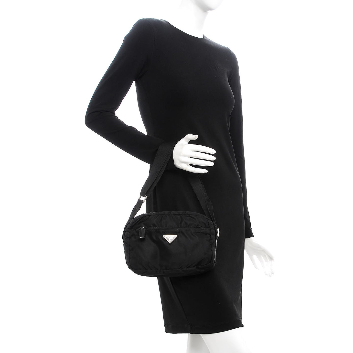 Nylon Vela Small Shoulder Bag Black