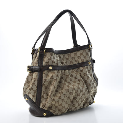 Gucci Monogram Medium Jockey Tote Dark Brown 2 of 9