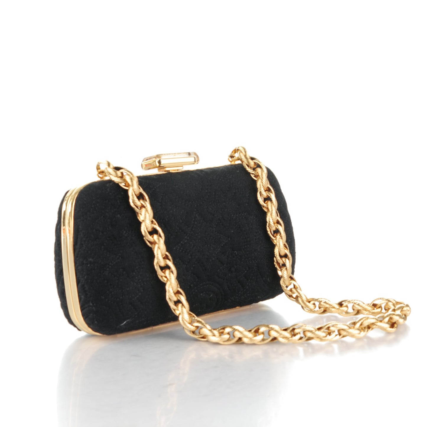Jersey Monogram Motard Minaudiere Clutch Black