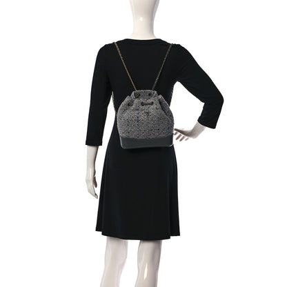 Chanel Tweed Calfskin Quilted Gabrielle Backpack Grey 2 of 9