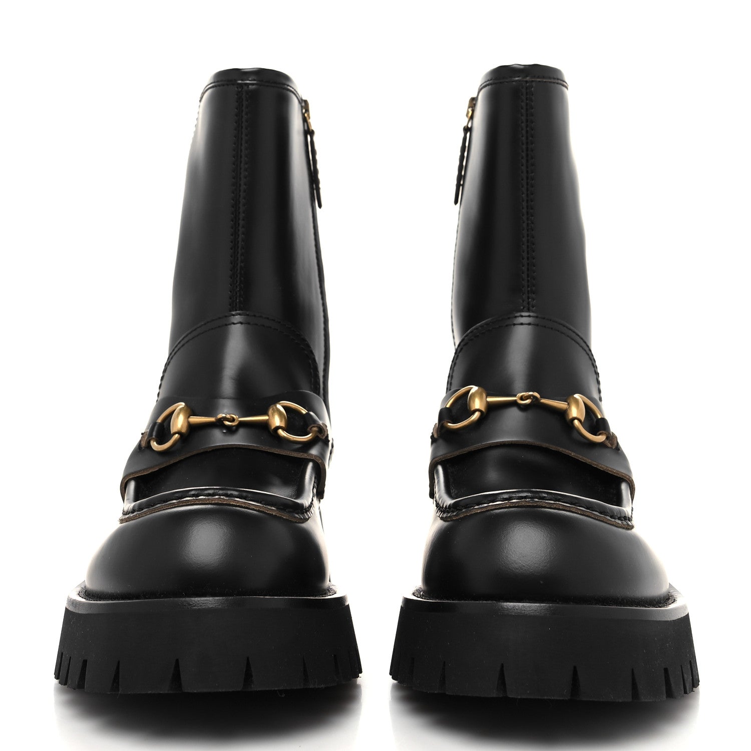 Gucci Cordovan Lux Womens Harald Horsebit 25mm Platform Boots 40 Black 2 of 7