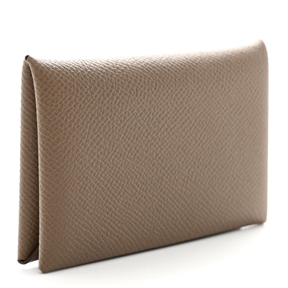 Hermes Epsom Calvi Card Case Etoupe 3 of 8