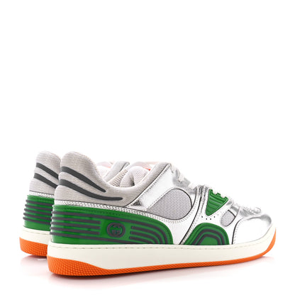 Gucci Laminated Textured Dollar Calfskin Mens Good Game Basketball Low Top Sneakers 11 Silver 4 of 10