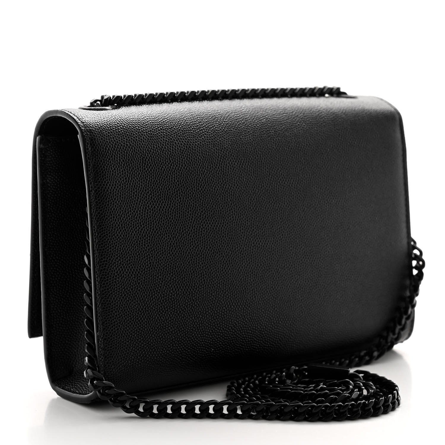 Saint Laurent Grain De Poudre Small Monogram Monochrome Kate Satchel Black 3 of 11