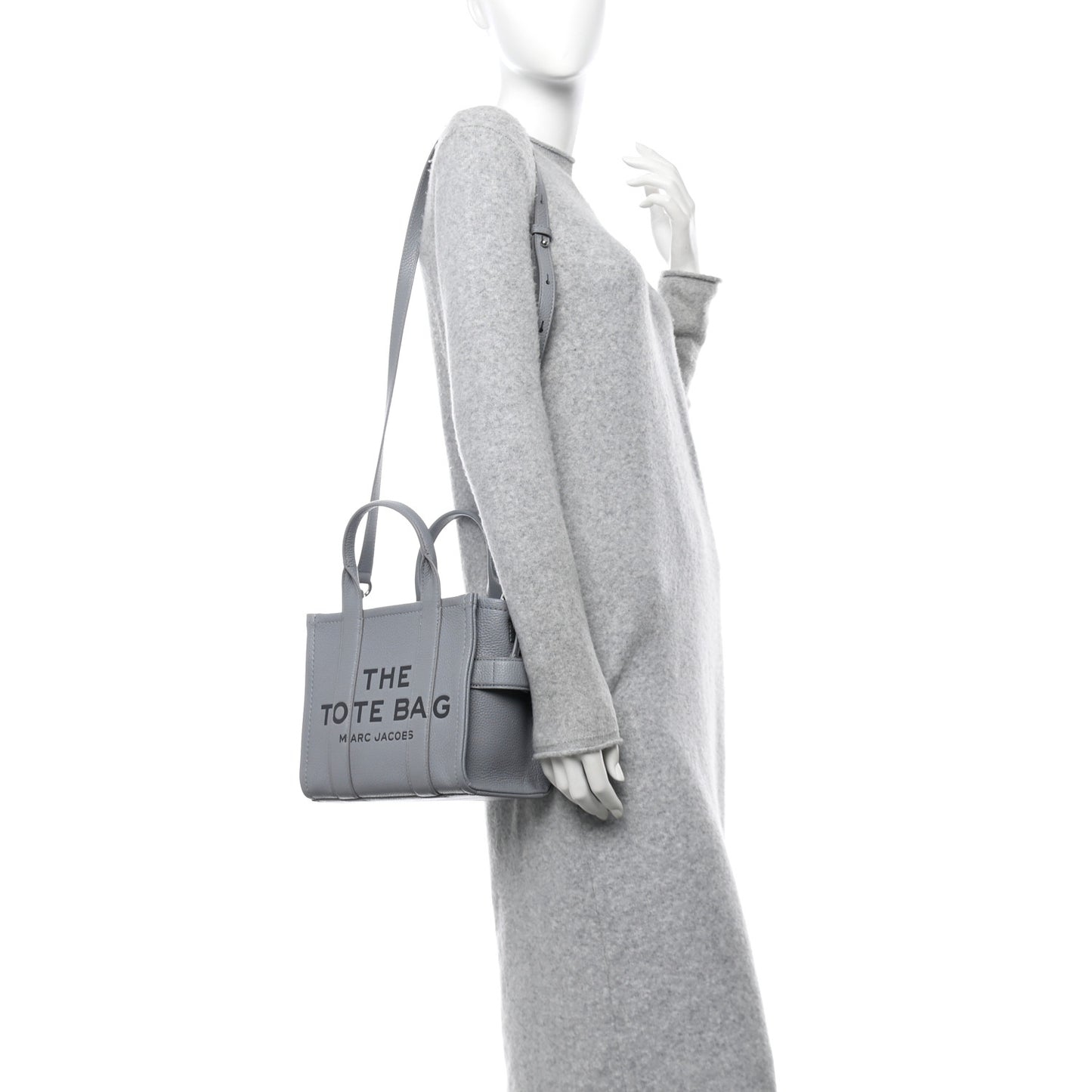 Grained Calfskin Small The Tote Bag Wolf Grey