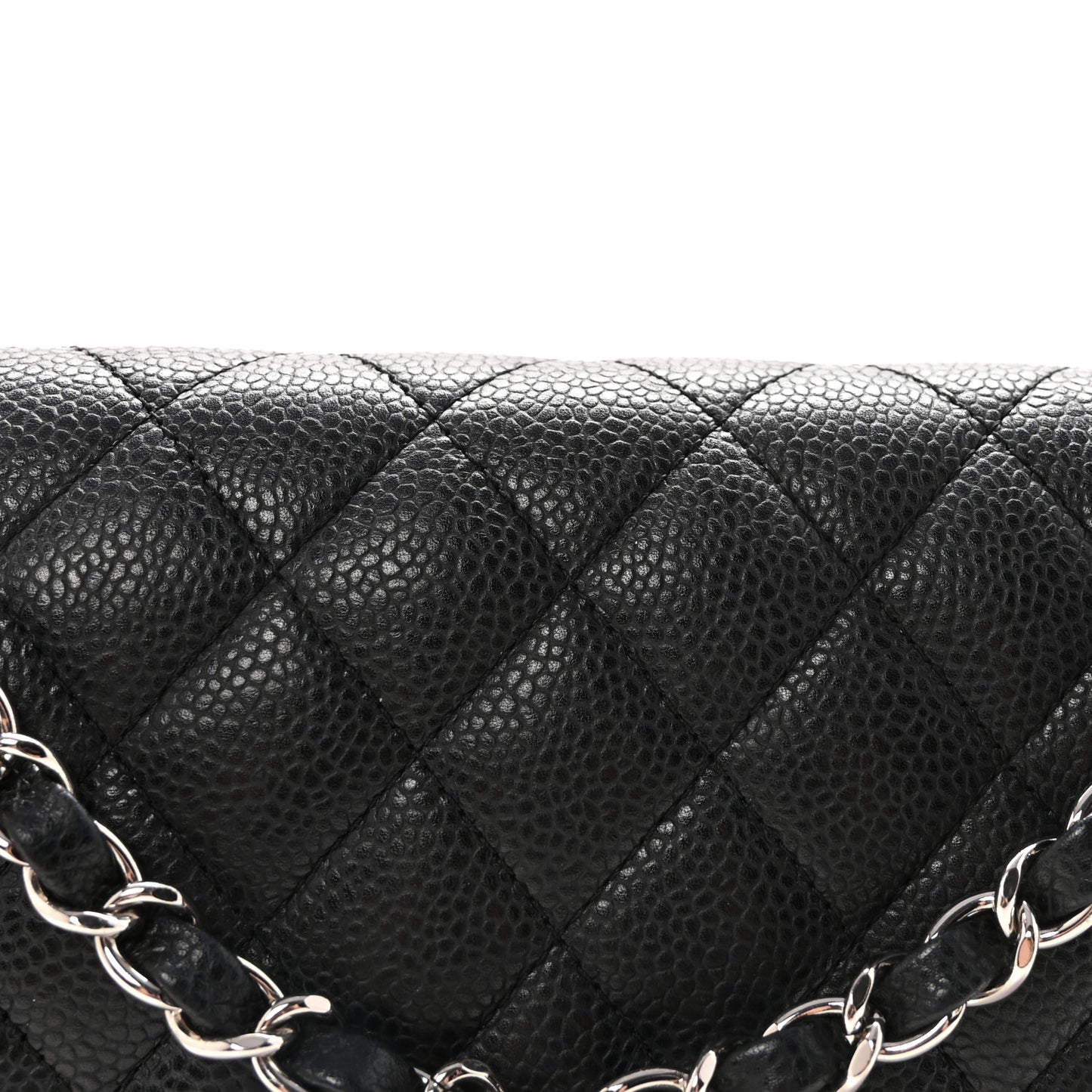 Caviar Quilted Medium Double Flap Black