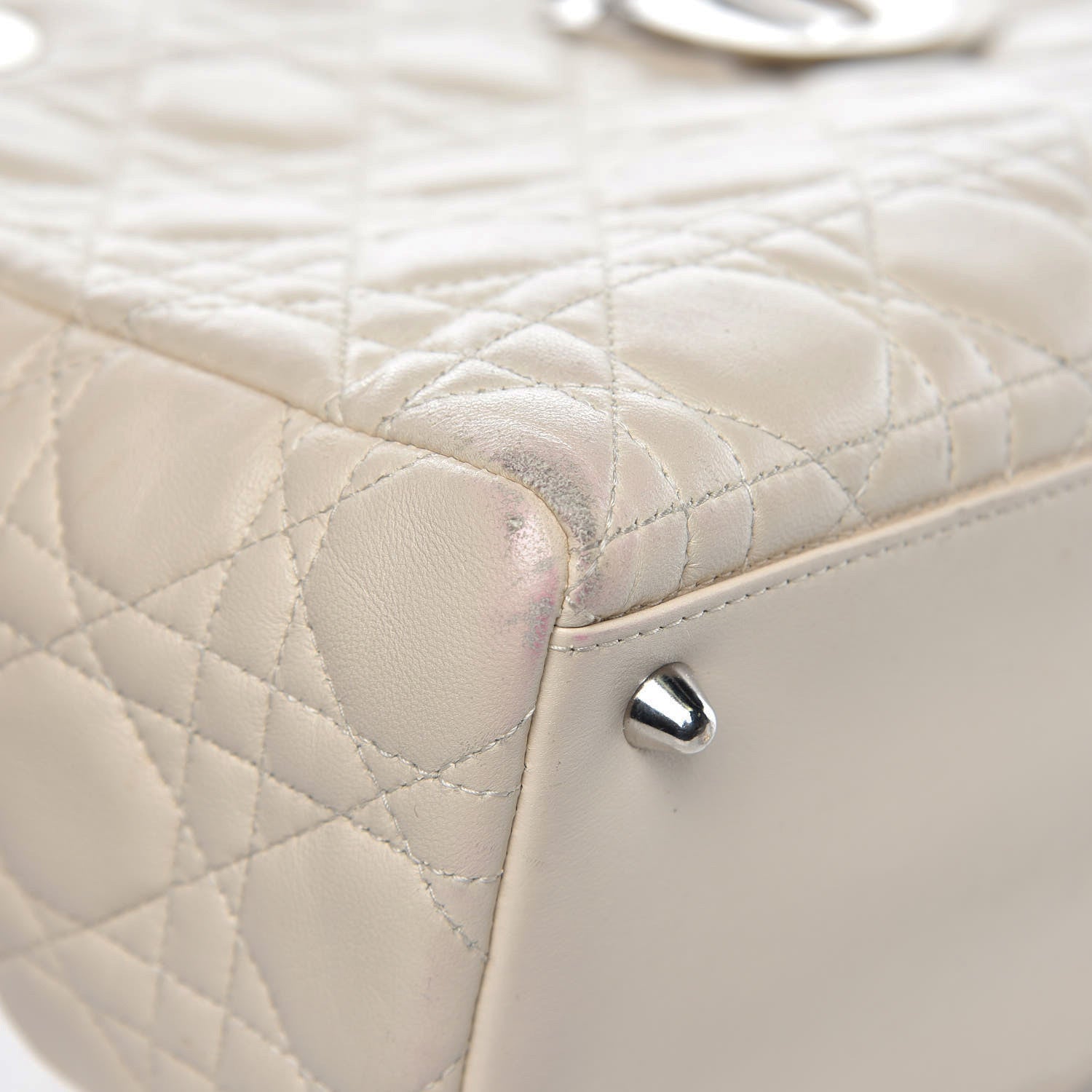Christian Dior Lambskin Cannage Medium Lady Dior White 7 of 21