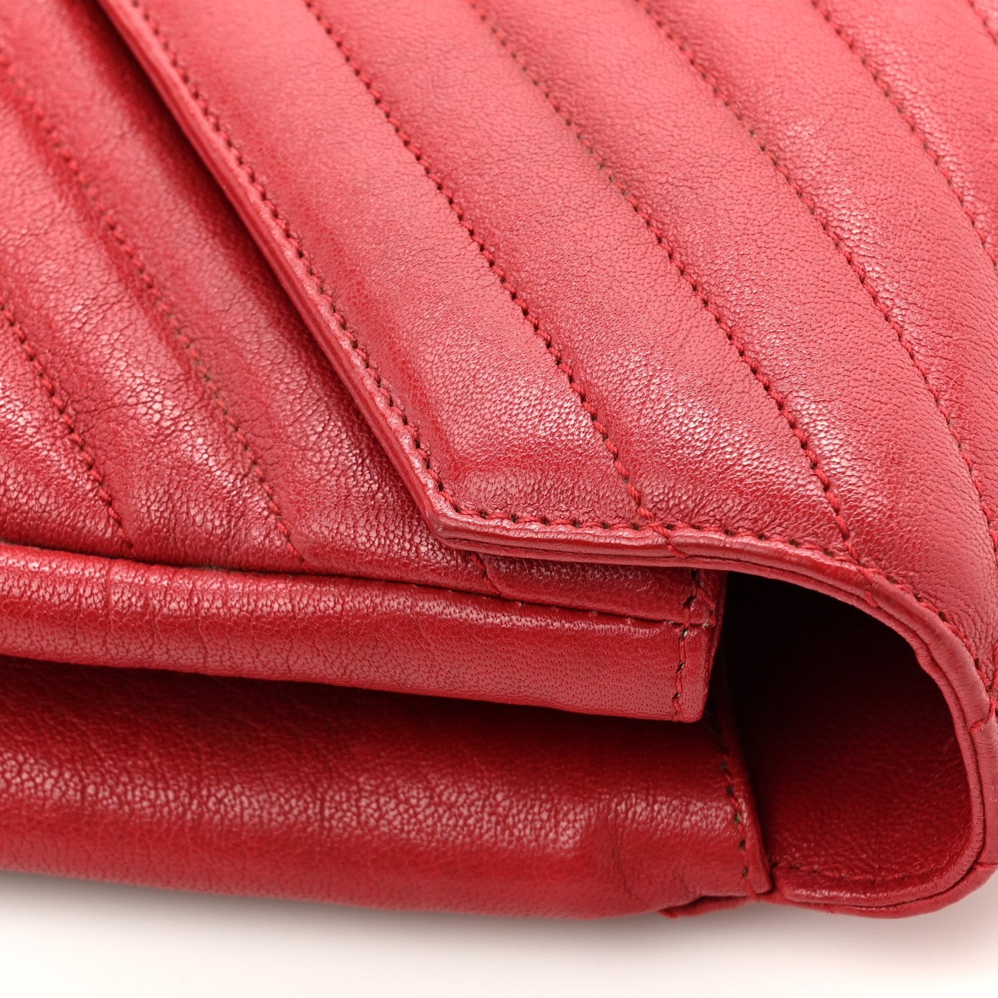 Sheepskin Matelasse Chevron Monogram Medium College Bag Rouge