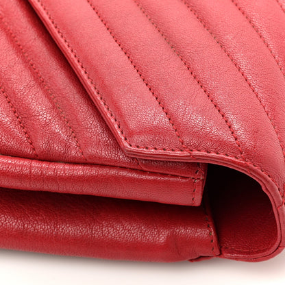 Saint Laurent Sheepskin Matelasse Chevron Monogram Medium College Bag Rouge 12 of 13