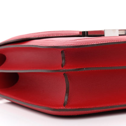 Hermes Swift Toile H Berline Constance 24 Rouge Piment Ecru 9 of 11