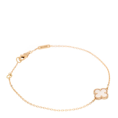 Van Cleef & Arpels 18K Yellow Gold Mother of Pearl Sweet Alhambra Bracelet 1 of 5