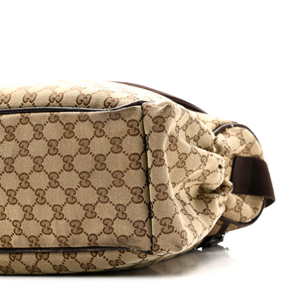 Gucci Monogram Natural Pigskin Large Diaper Bag Beige Ebony Cocoa Dark Chocolate 10 of 10