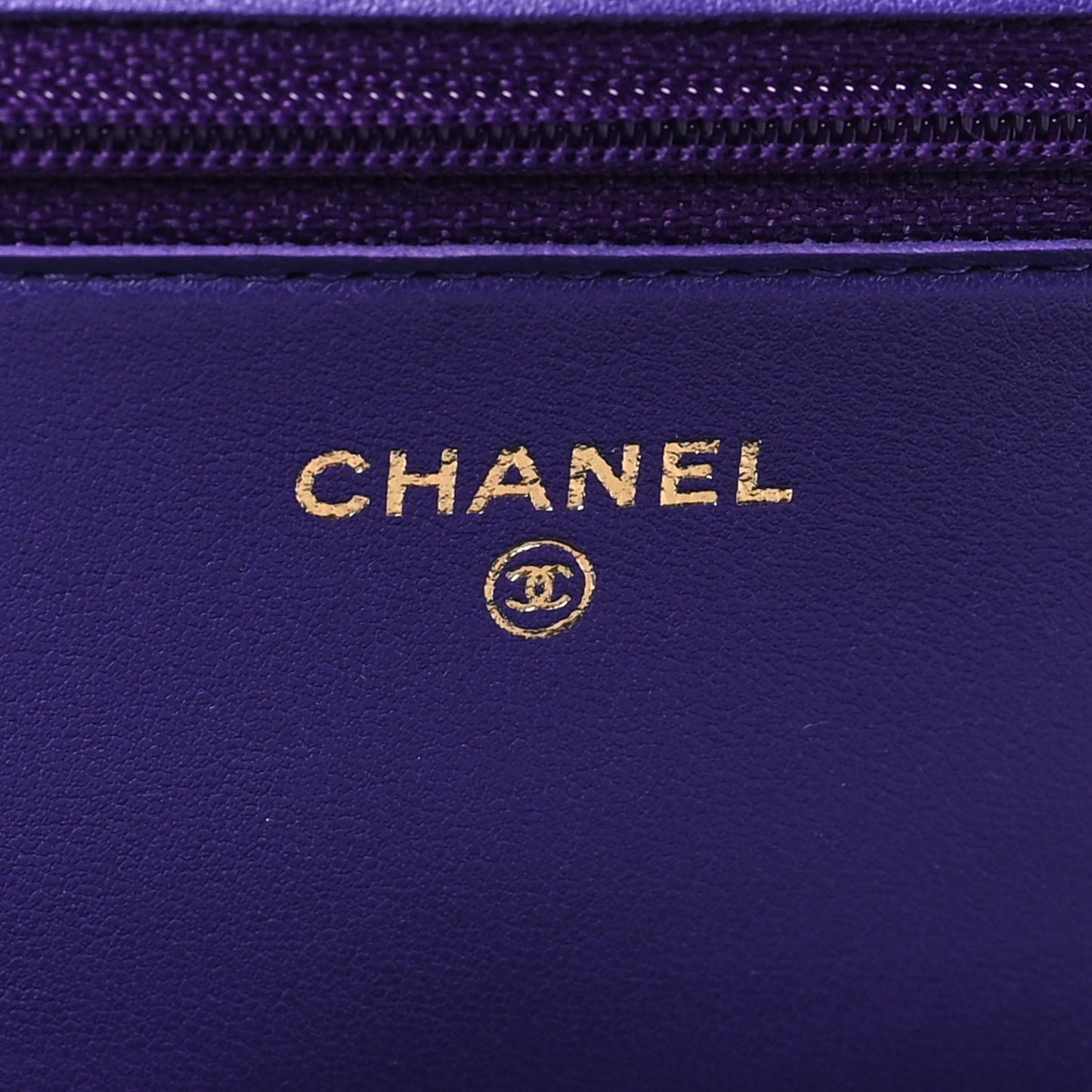 Lambskin Quilted Boy Wallet On Chain WOC Purple