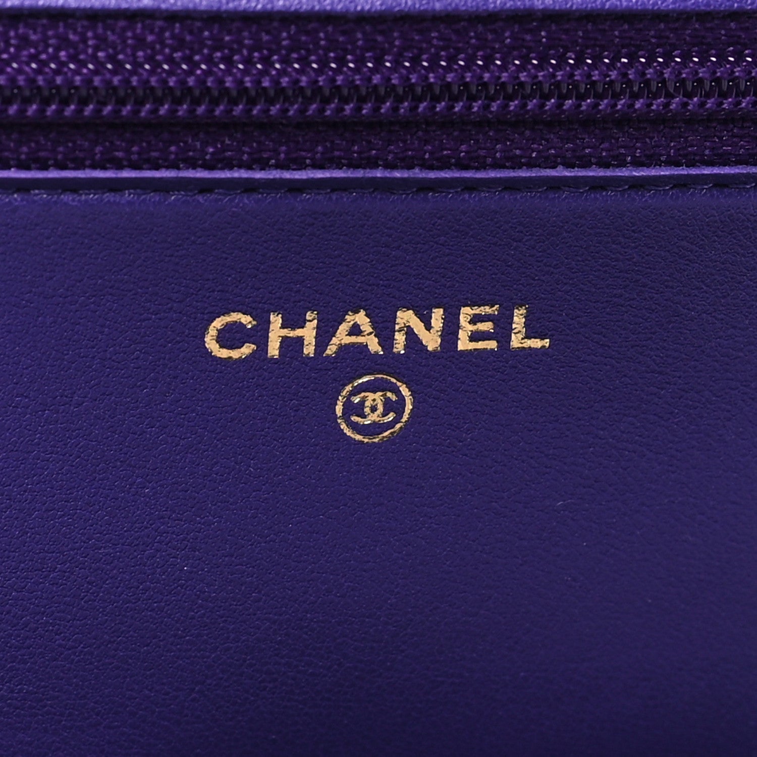 Chanel Lambskin Quilted Boy Wallet On Chain WOC Purple 6 of 12