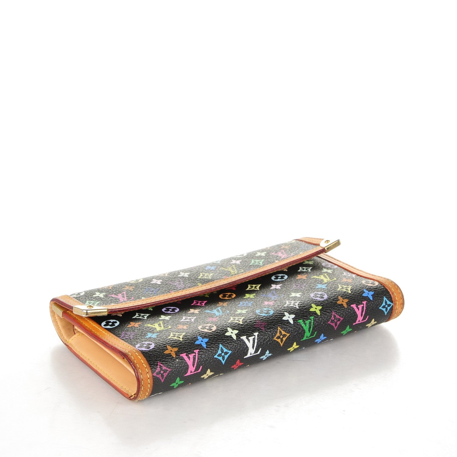 Louis Vuitton Monogram Multicolor Porte Tresor International Wallet Black 4 of 9