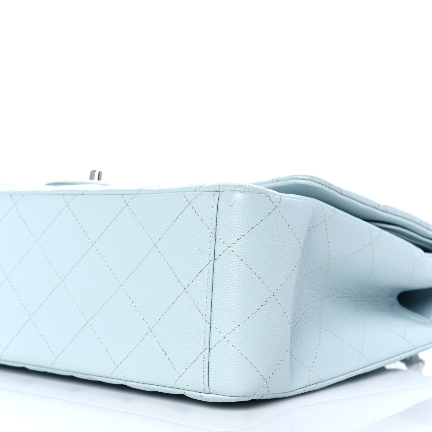 Caviar Quilted Maxi Double Flap Light Blue