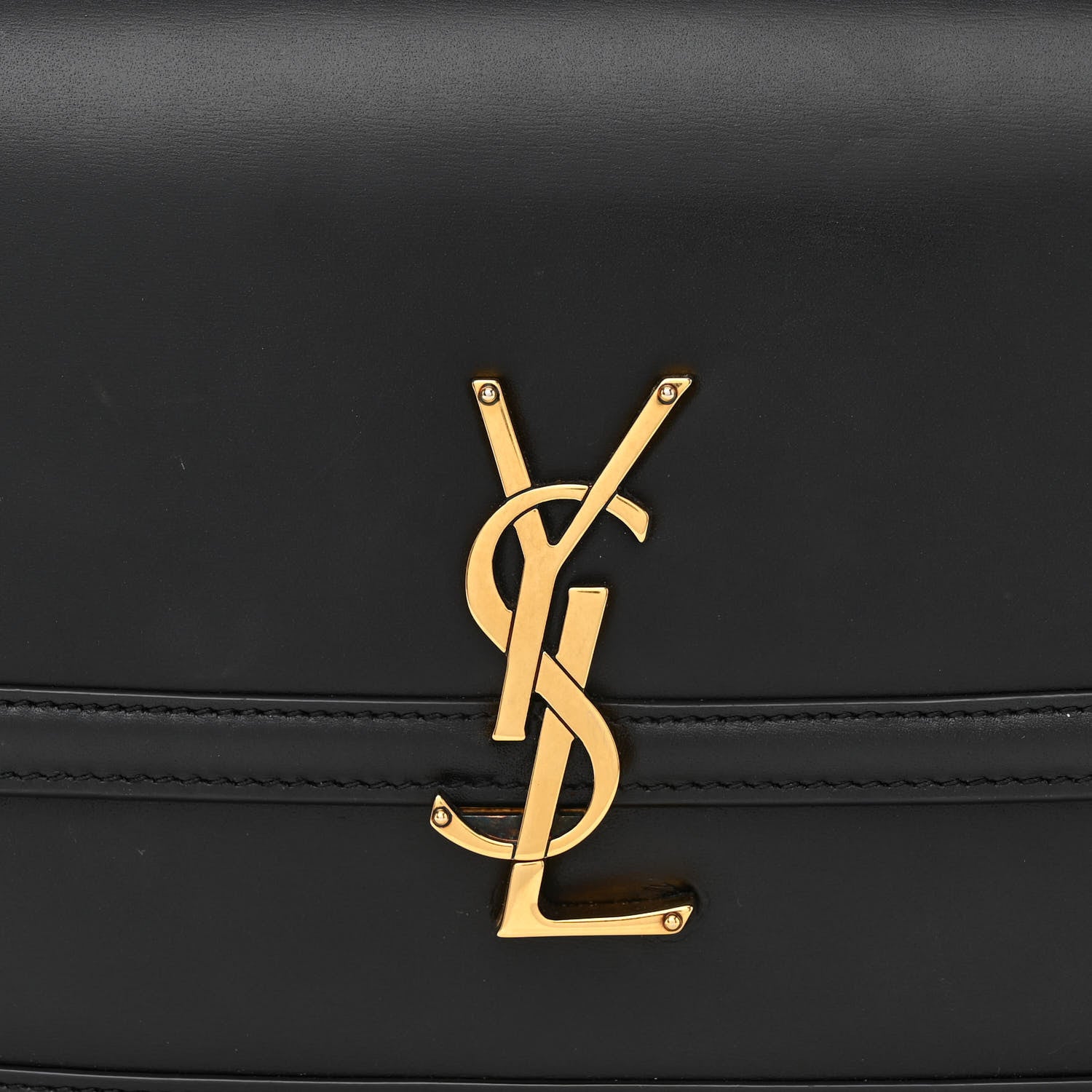 Saint Laurent Box Calfskin Monogram Medium Solferino Satchel Black 8 of 10
