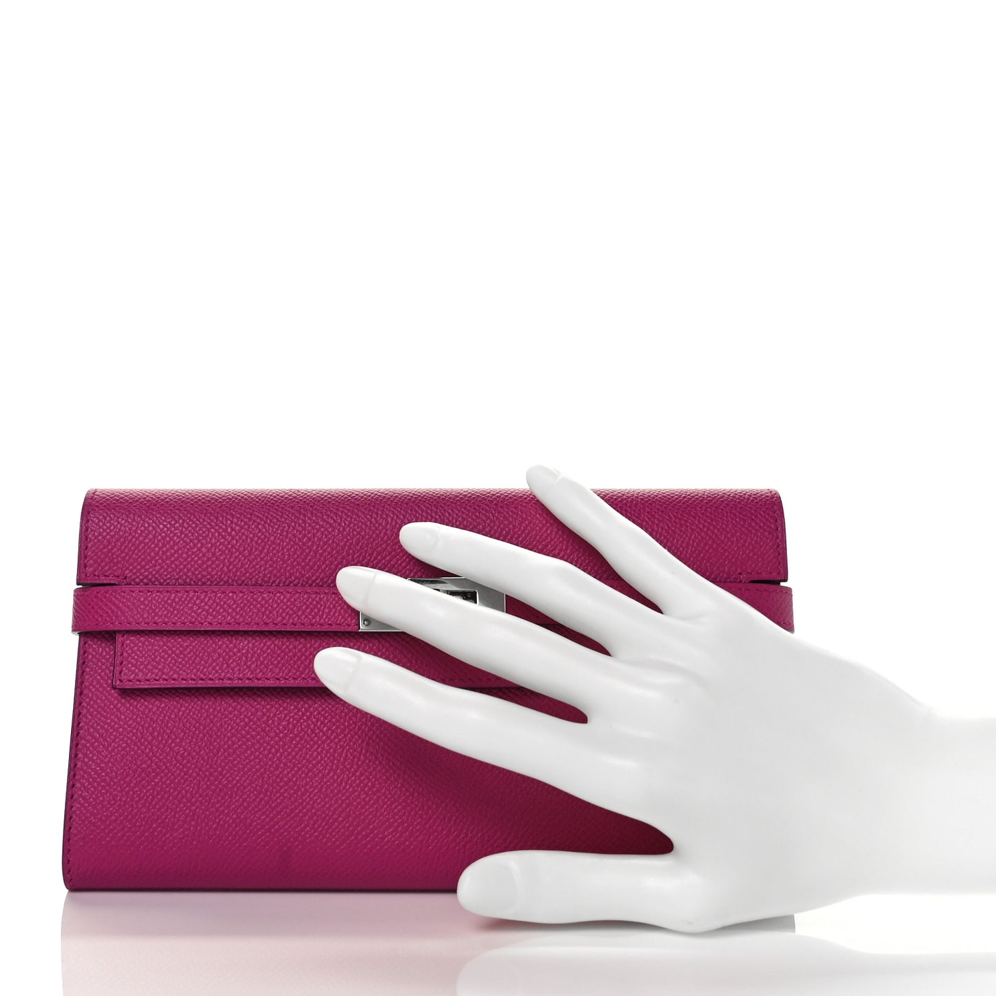 Epsom Kelly Longue Wallet Rose Pourpre