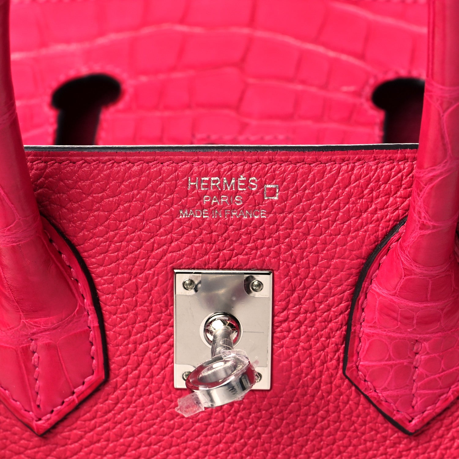 Hermes Togo Matte Alligator Birkin Touch 25 Framboise 6 of 11