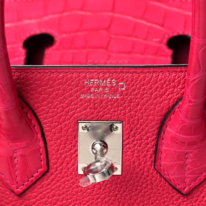 Hermes Togo Matte Alligator Birkin Touch 25 Framboise 6 of 11