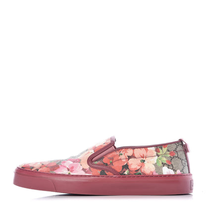 Gucci GG Supreme Monogram Blooms Womens Slip On Sneakers 37 Beige Multicolor Dry Rose 1 of 9