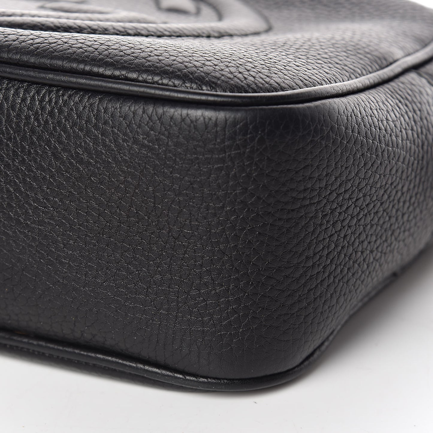 Pebbled Calfskin Small Soho Disco Bag Black