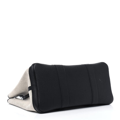 Hermes Twill H Negonda Garden Party 36 MM Tote Ecru Black 4 of 15