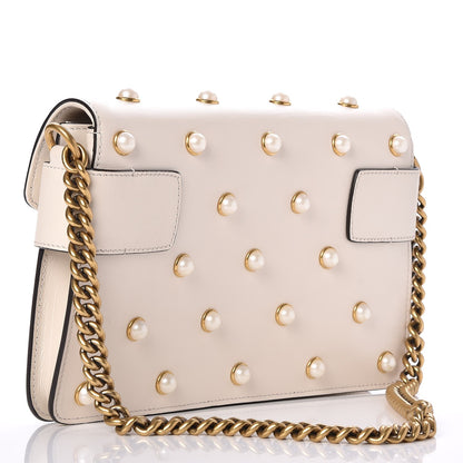 Gucci Nappa Pearl Studded Mini Queen Margaret Broadway Shoulder Bag Mystic White 3 of 7