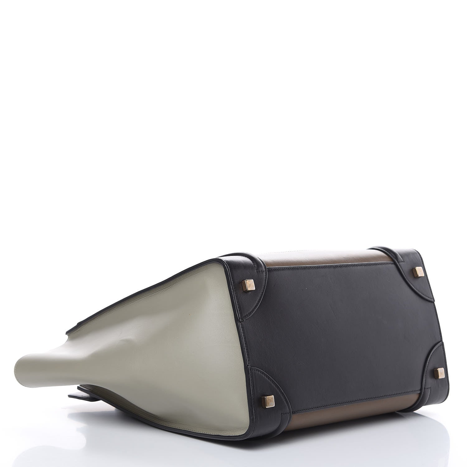 Celine Satin Calfskin Mini Tri-Color Luggage Dark Grey 4 of 19
