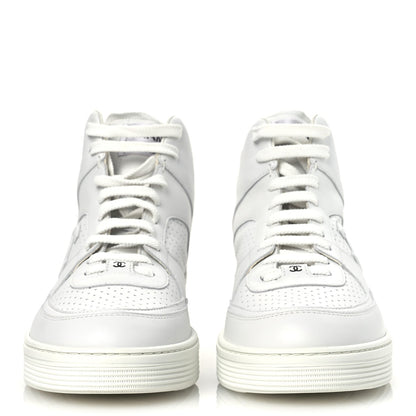 Chanel Calfskin CC High Top Sneaker 45 White 3 of 11