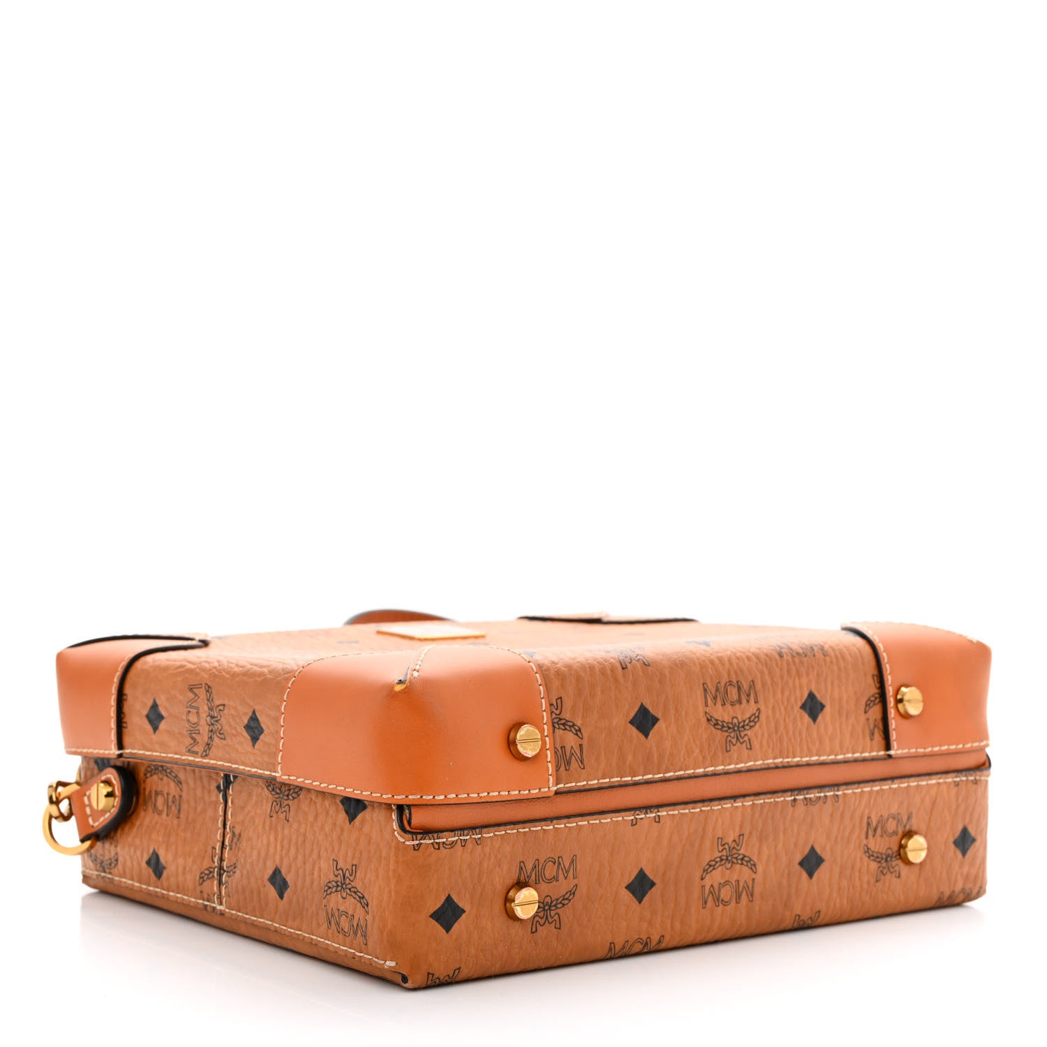 MCM Visetos Medium Berlin Crossbody Cognac 4 of 11