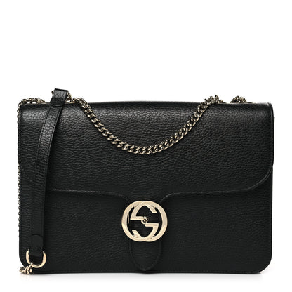 Gucci Dollar Calfskin Interlocking G Shoulder Bag Black 1 of 9