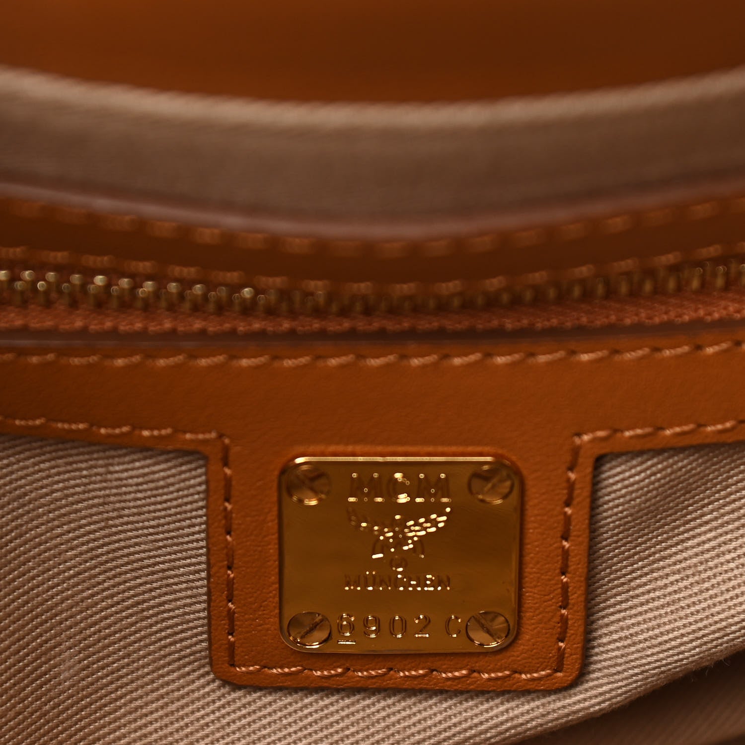 MCM Calfskin Ottomar Essential Crossbody Bag Cognac 8 of 10