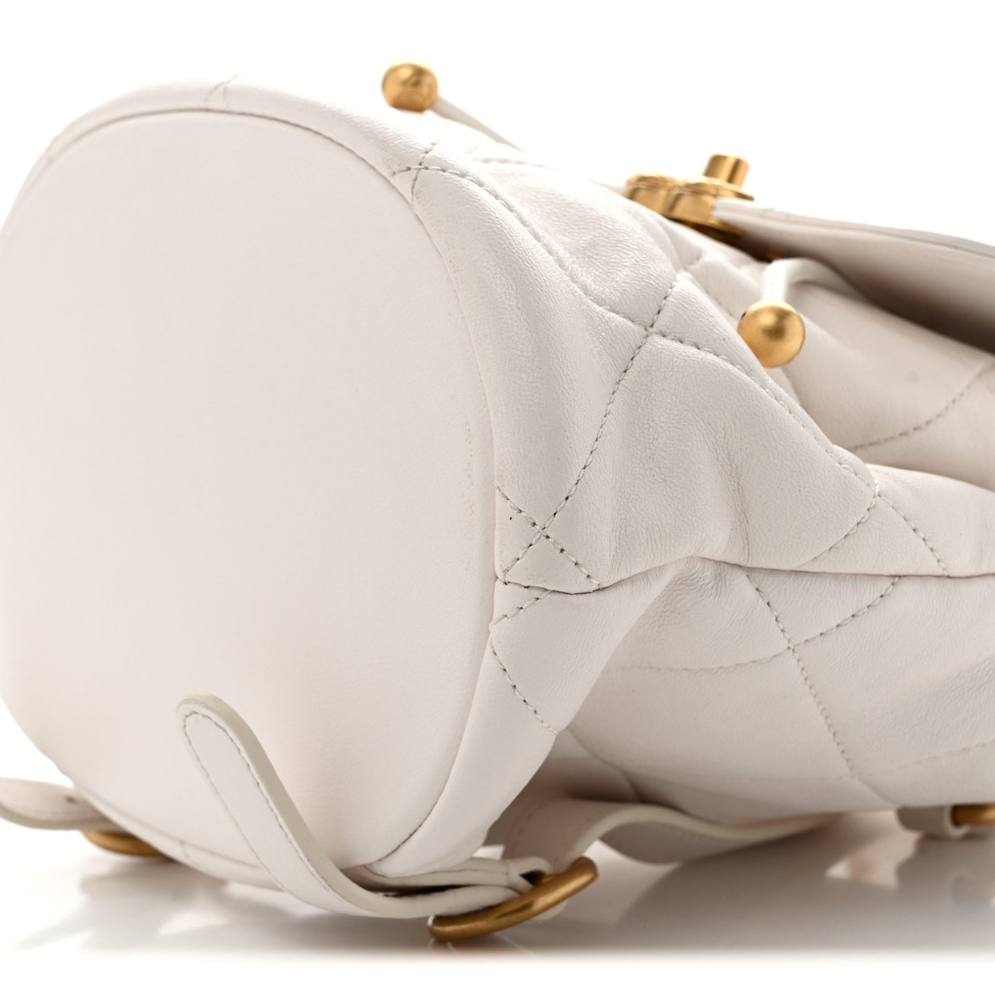 Lambskin Quilted Backpack White
