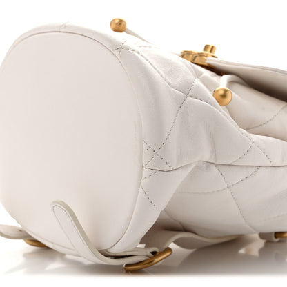 Chanel Lambskin Quilted Backpack White 10 of 14