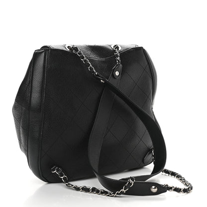 Chanel Grained Calfskin Stitched Flap Drawstring Backpack Black 2 of 10