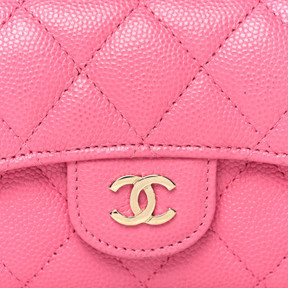 Chanel Caviar Quilted Flap Card Holder Wallet Pink 9 of 9