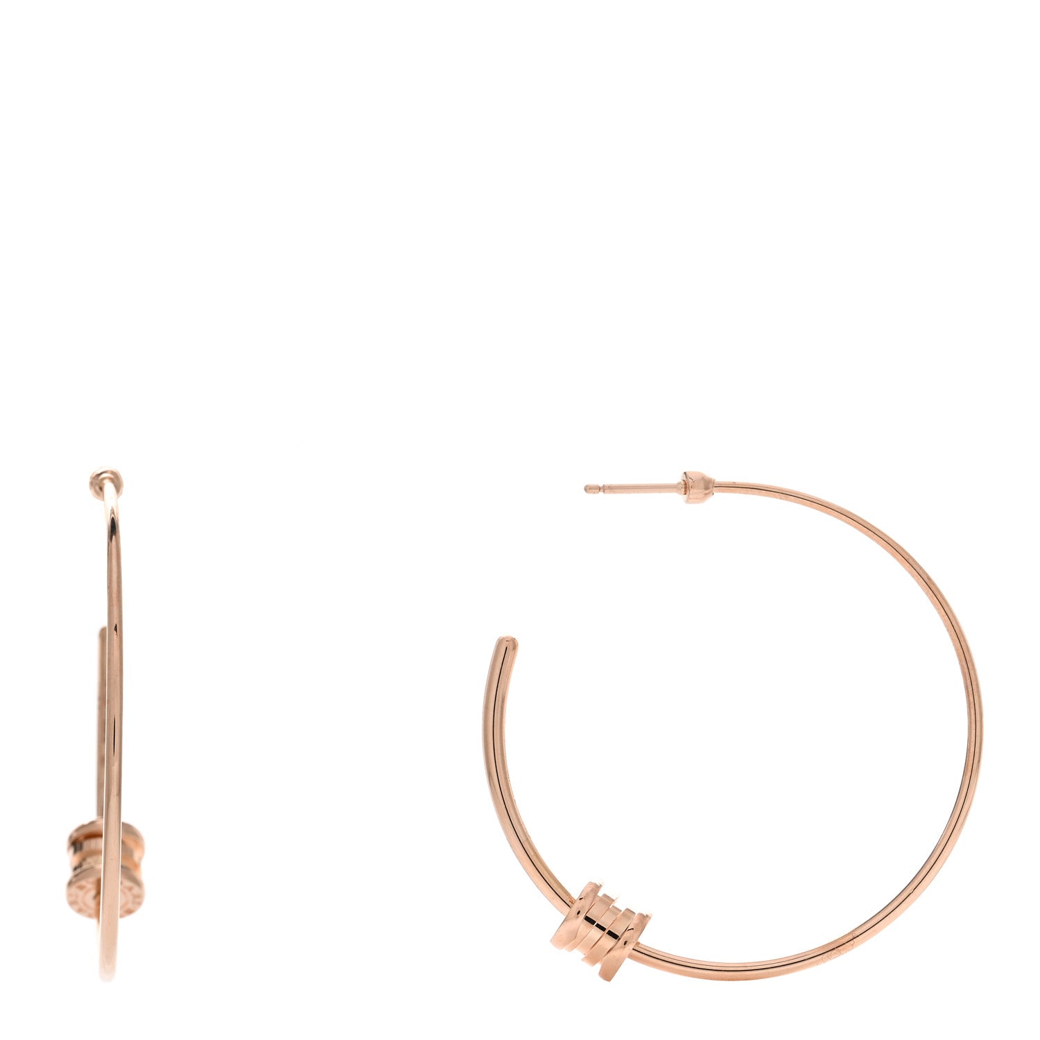Bulgari 18K Rose Gold Large B.Zero1 Hoop Earrings 1 of 4