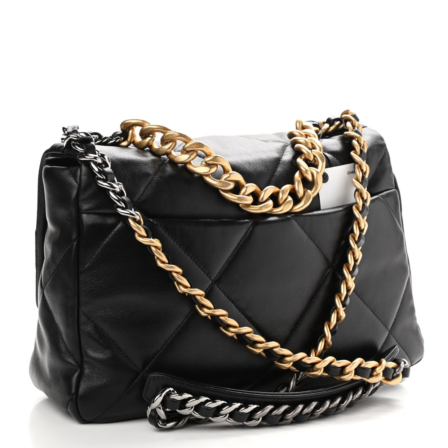Lambskin Quilted Large Chanel 19 Flap Black