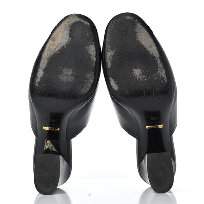 Gucci Malaga Kid Horsebit Princetown Mid Heel Mules 36.5 Black 5 of 21